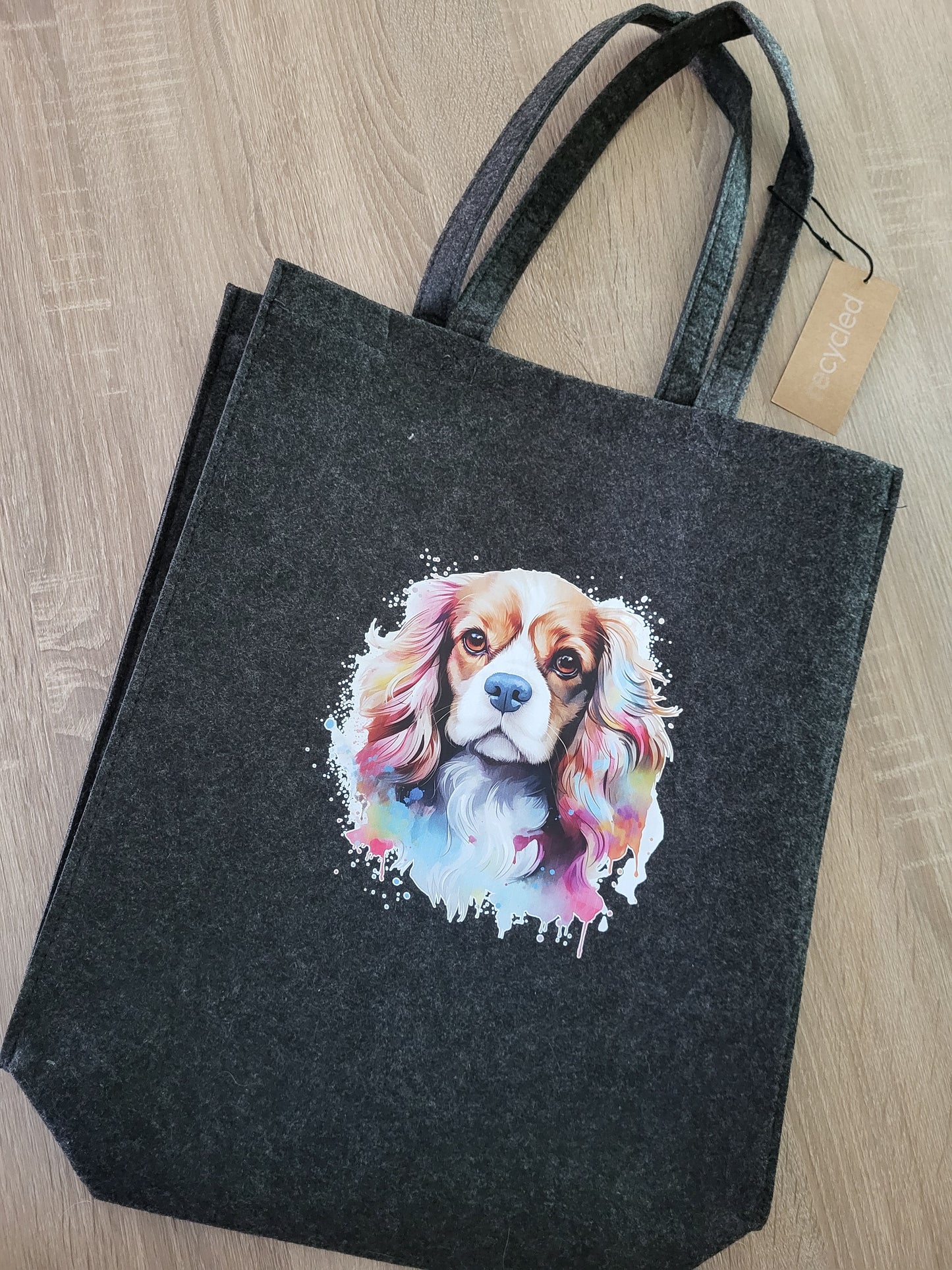 Filztasche - Cavalier Kopf, charcoal