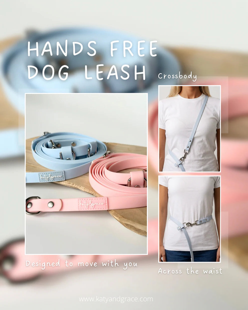 Katy&Grace - Hands-free Leine, puppy pink