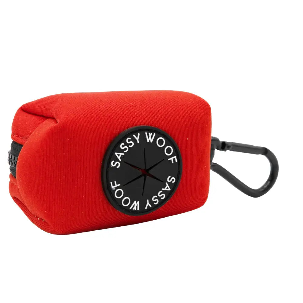 SASSY WOOF Kotbeutelhalter - Neonrot