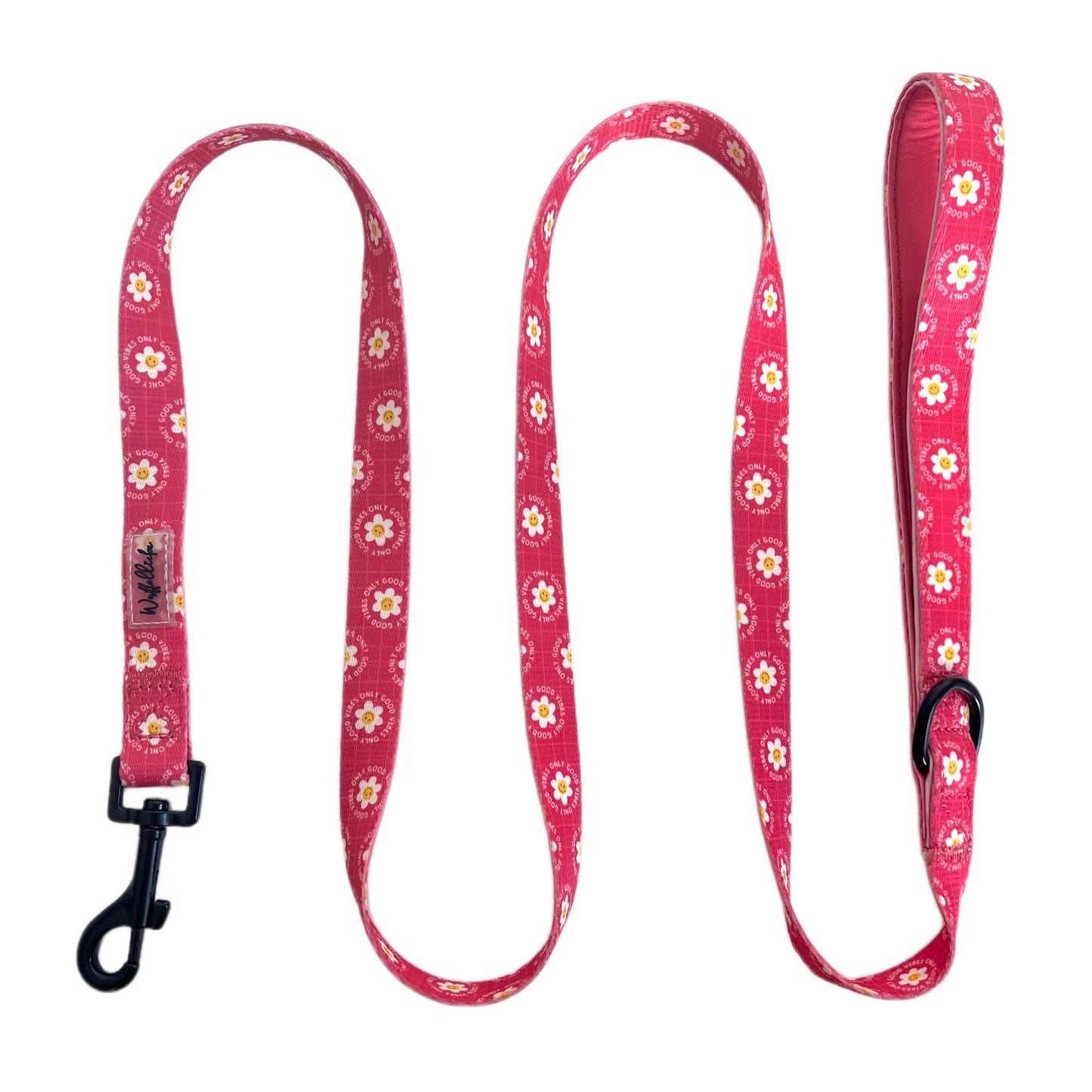 WUFFELLIEBE Leine - Good Vibes Only pink