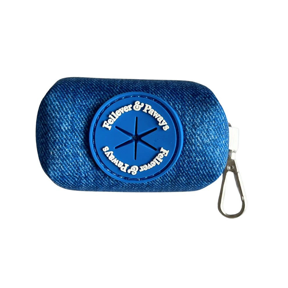 FELLEVER & PAWAYS Kotbeutelhalter - I woof Denim