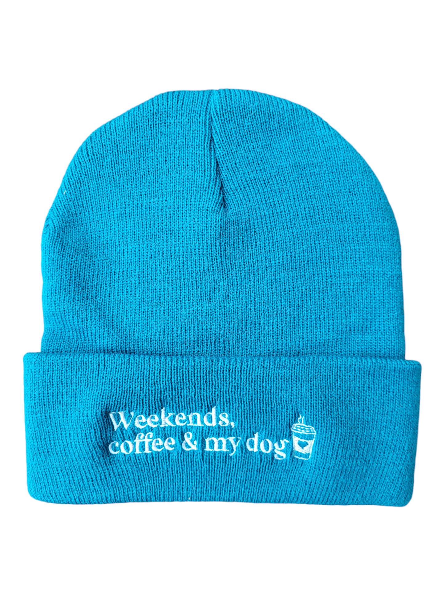 FELLEVER & PAWAYS - Haube "Weekends, coffee & my dog" Türkis