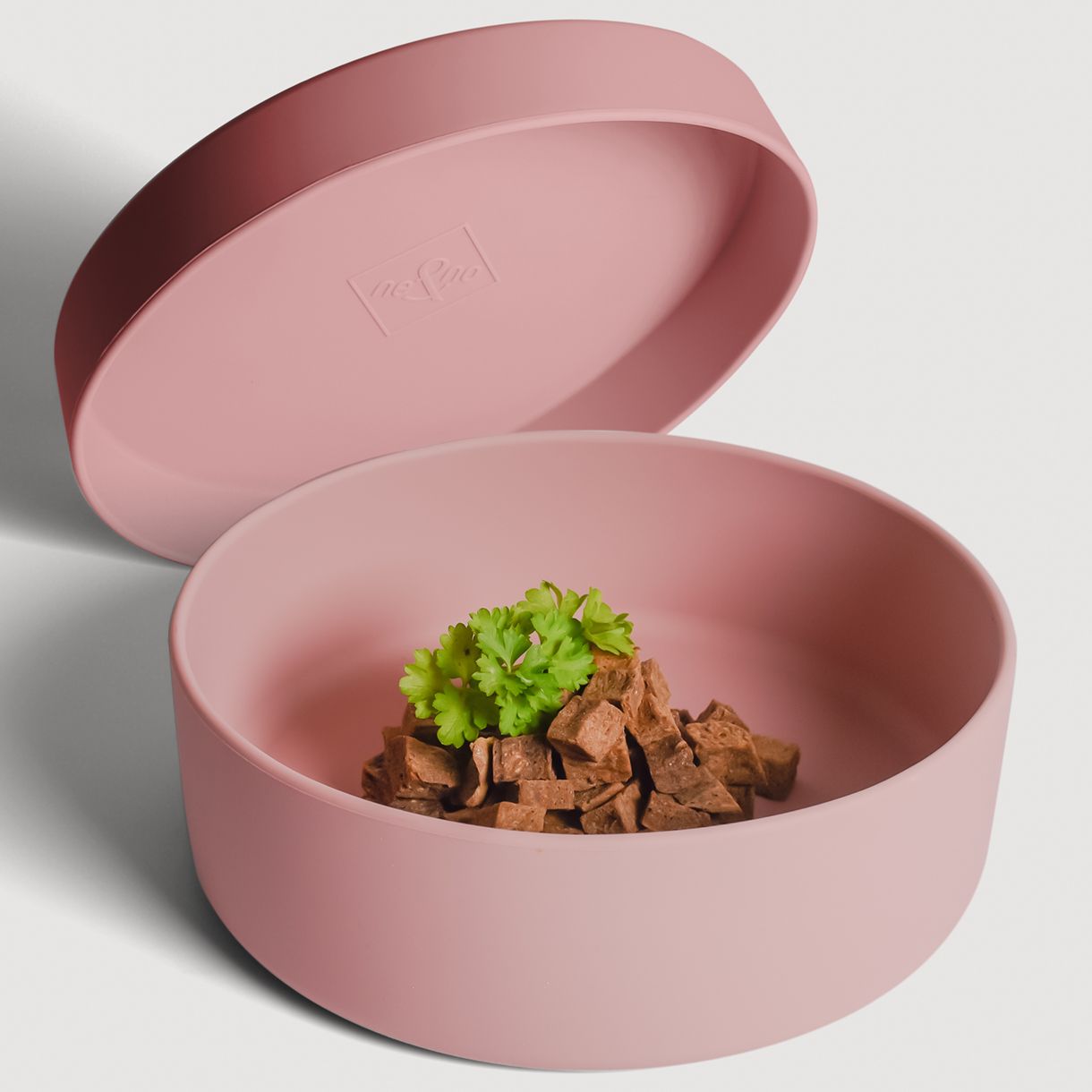 Ne&No - Futternapf mit Deckel Silikon - rosa