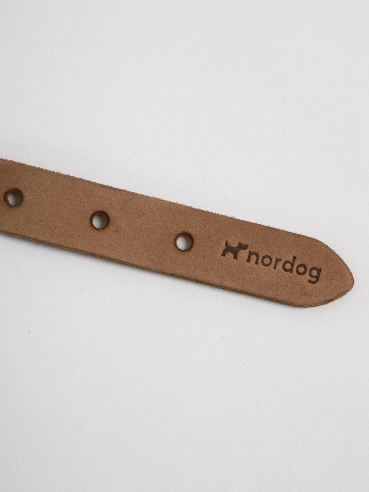 NORDOG - Leder Halsband Hugo Nougat, geflochten