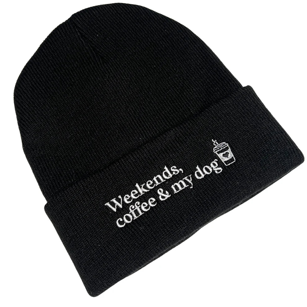 FELLEVER & PAWAYS - Haube "Weekends, coffee & my dog" schwarz
