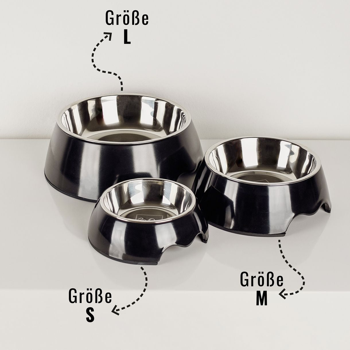 Ne&No - Futternapf 2er Set schwarz PERSONALISIERT