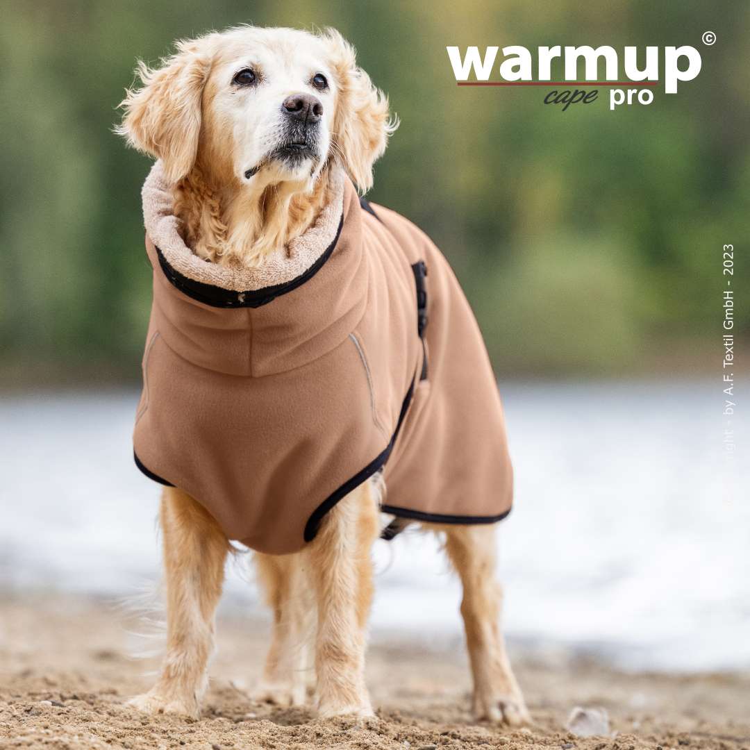 DRYUP CAPE Bademantel - 2in1 Warmup Wendecape Pro Camel
