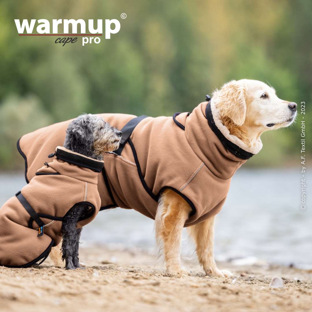 DRYUP CAPE Bademantel - 2in1 Warmup Wendecape Pro Camel