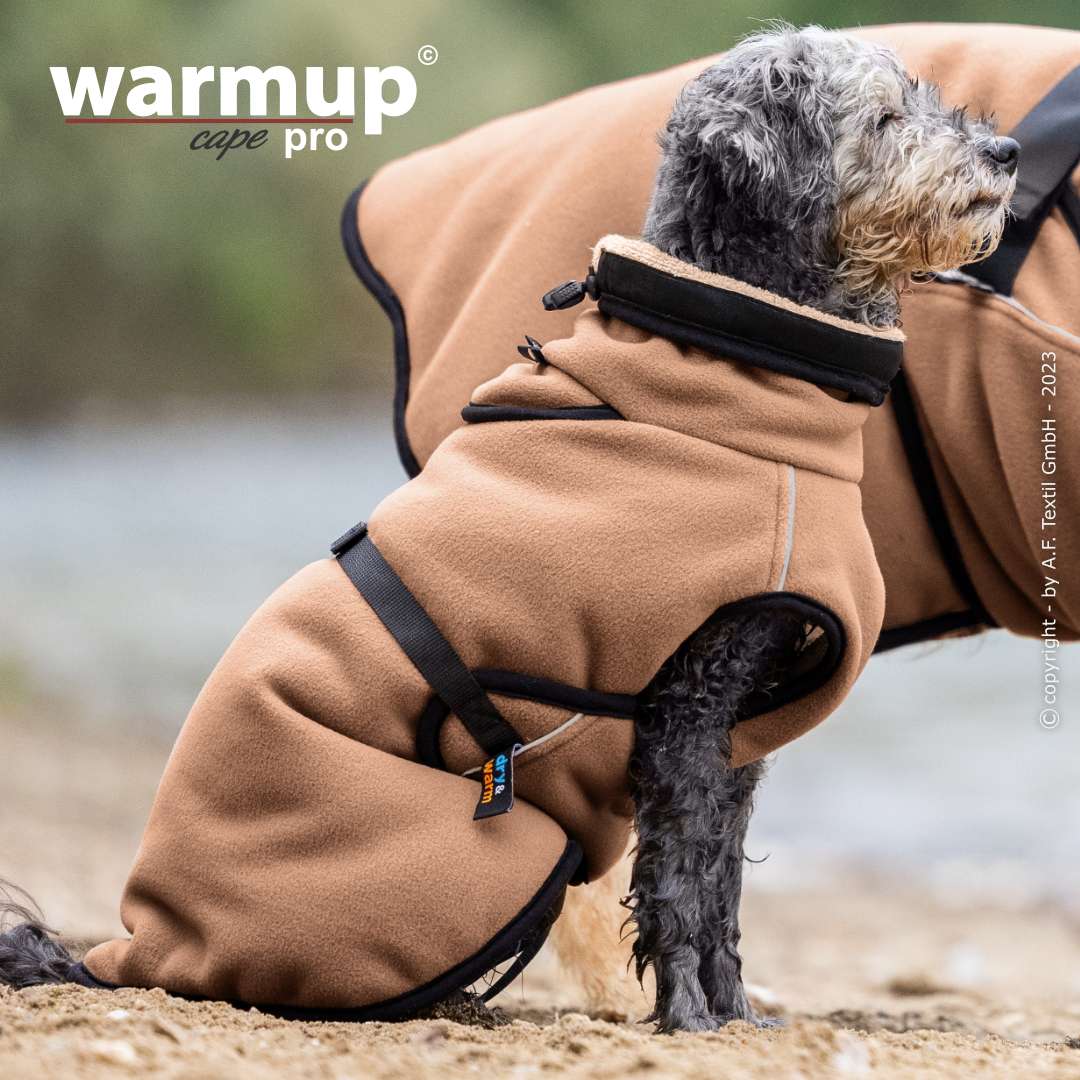 DRYUP CAPE Bademantel - 2in1 Warmup Wendecape Pro Mini Camel