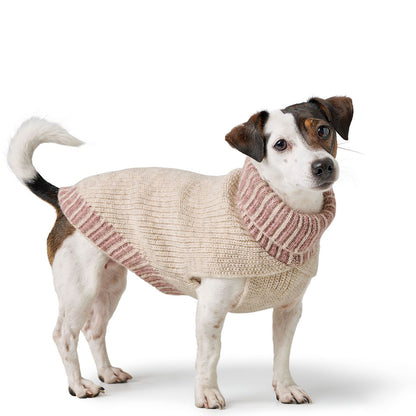 HUNTER - Hundepullover + Haube SET, creme rosa