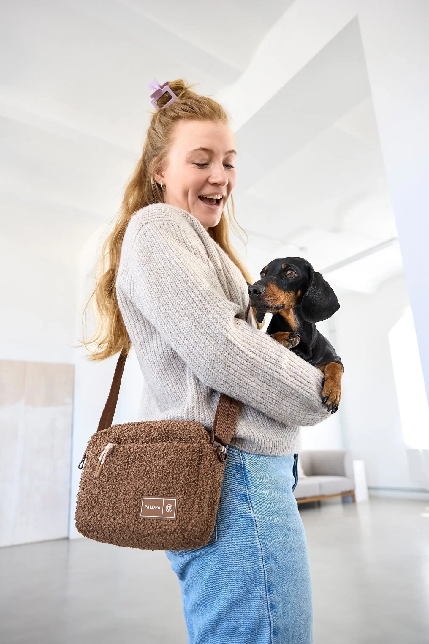 PALOPA - Leckerlibeutel Noka, Teddy-Fleece braun