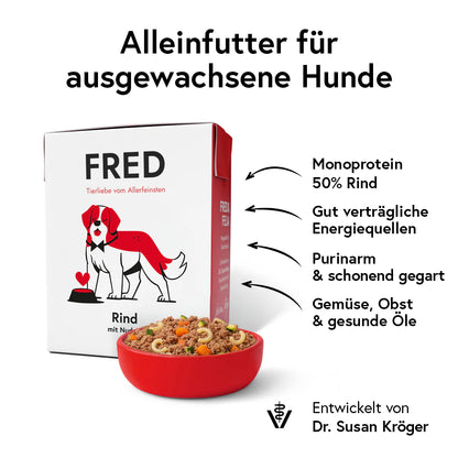 FRED Nassfutter - Rind mit Nudeln