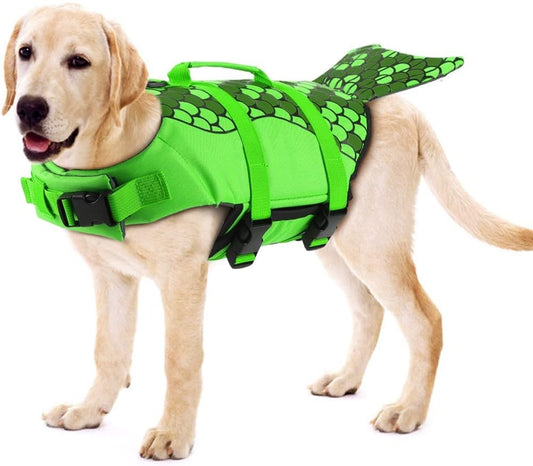Schwimmweste für Hunde - Fisch grün