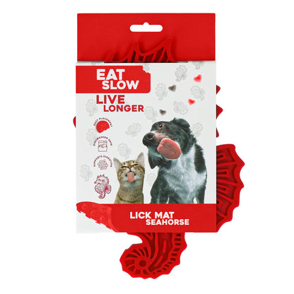 Eat Slow Live - Schleckmatte Seepferdchen Rot