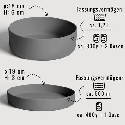 Ne&No - Futternapf mit Deckel Silikon - graphitegrau