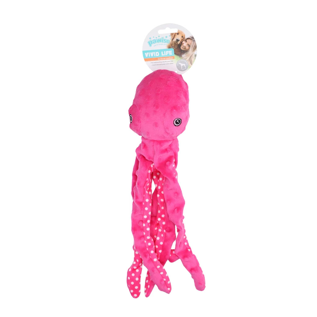 PAWISE - Plush Octopus, rosa