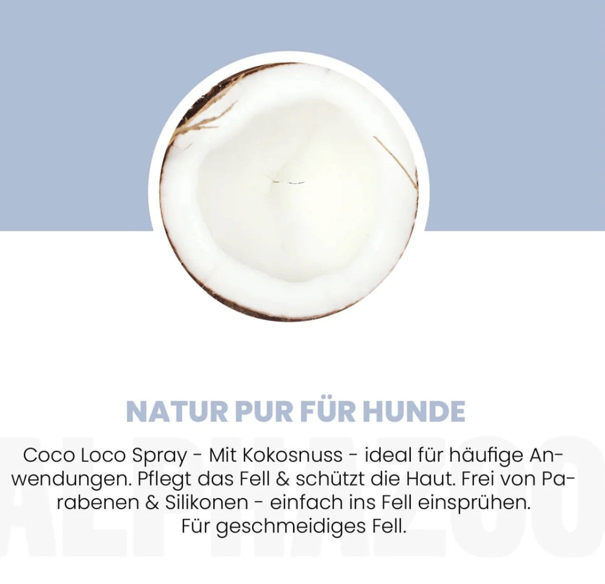 ALPHAZOO - Fellspray "Coco Loco" mit Kokosnuss