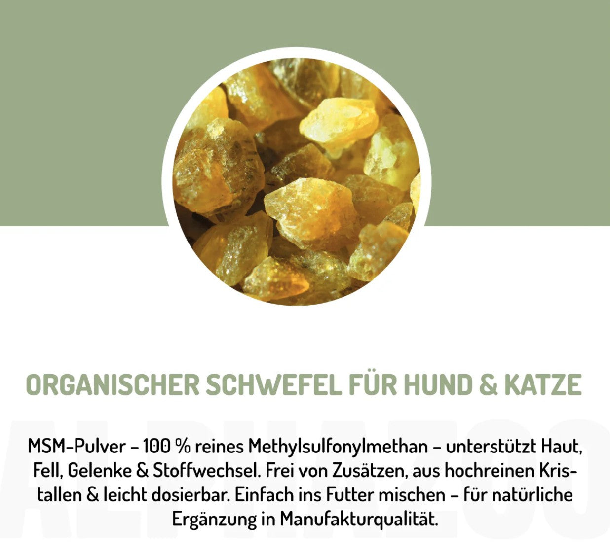 ALPHAZOO - MSM Schwefel-Pulver