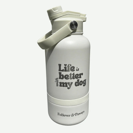FELLEVER & PAWAYS dog&me 2-in-1 Trinkflasche - Marshmallow