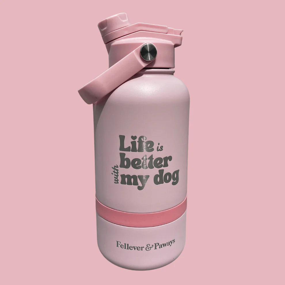 FELLEVER & PAWAYS dog&me 2-in-1 Trinkflasche - Bubblegum