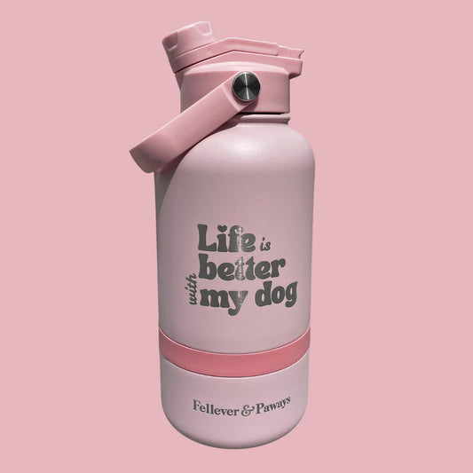 FELLEVER & PAWAYS dog&me 2-in-1 Trinkflasche - Bubblegum