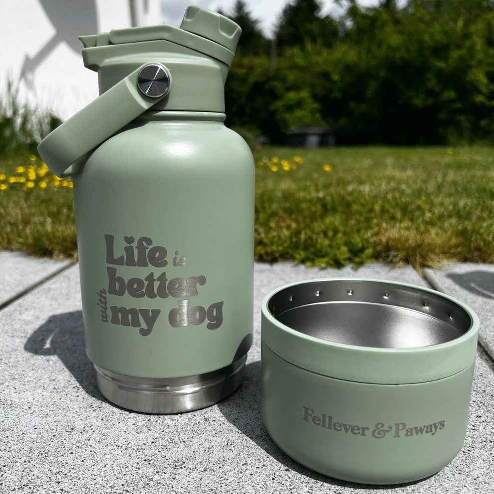 FELLEVER & PAWAYS dog&me 2-in-1 Trinkflasche - Matcha