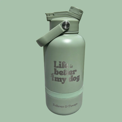 FELLEVER & PAWAYS dog&me 2-in-1 Trinkflasche - Matcha