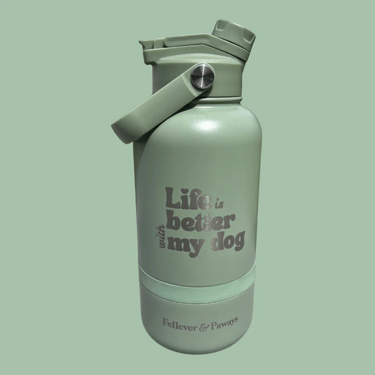 FELLEVER & PAWAYS dog&me 2-in-1 Trinkflasche - Matcha