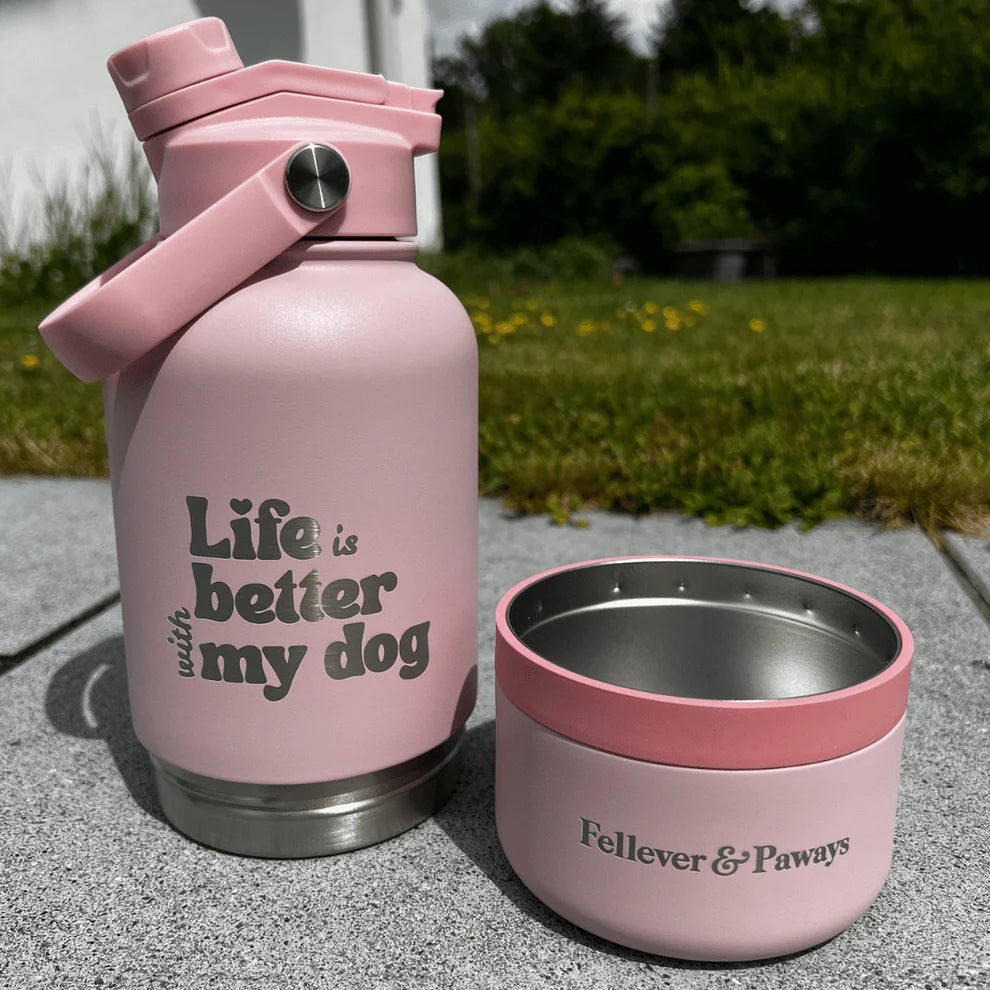 FELLEVER & PAWAYS dog&me 2-in-1 Trinkflasche - Bubblegum