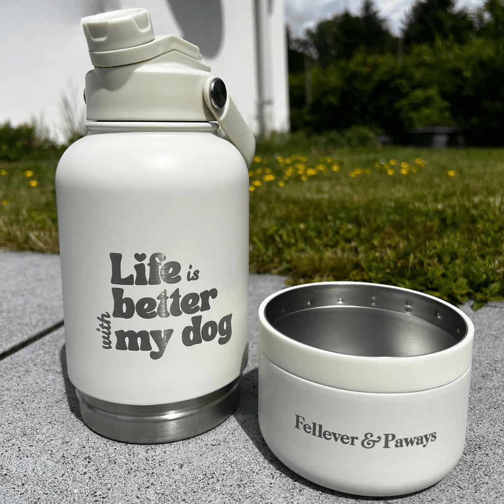 FELLEVER & PAWAYS dog&me 2-in-1 Trinkflasche - Marshmallow