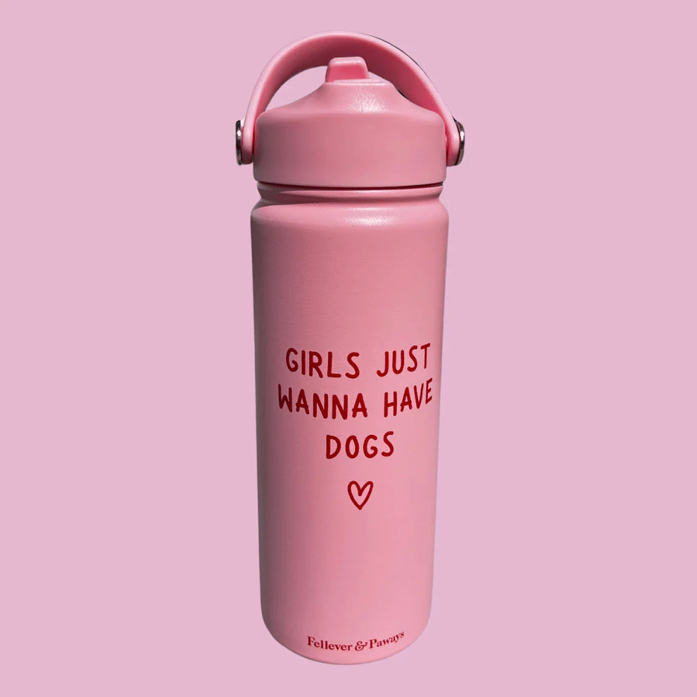 FELLEVER & PAWAYS Trinkflasche - "Girls just wann have dogs"