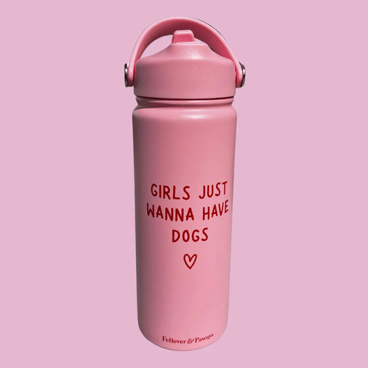 FELLEVER & PAWAYS Trinkflasche - "Girls just wann have dogs"