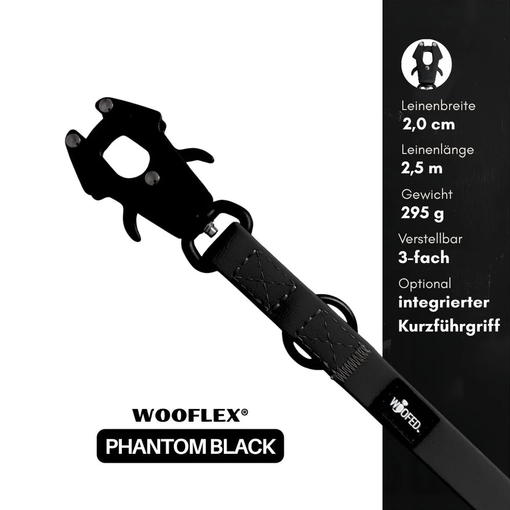 WOOFED - Leine Wooflex Tactical, phantom black