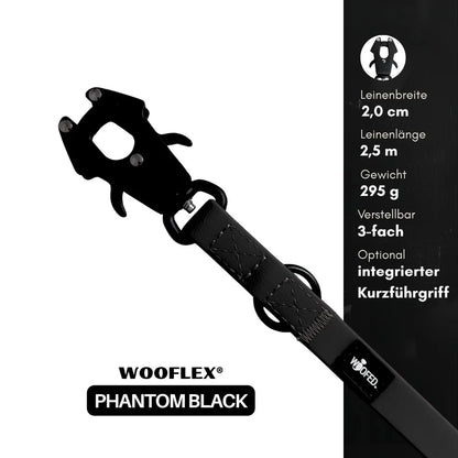 WOOFED - Leine Wooflex Tactical, phantom black