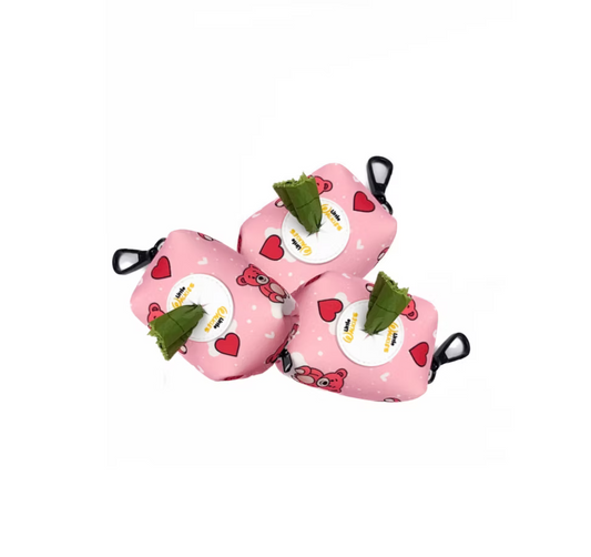 LITTLE WALKIES Kotbeutelhalter - Bären rosa