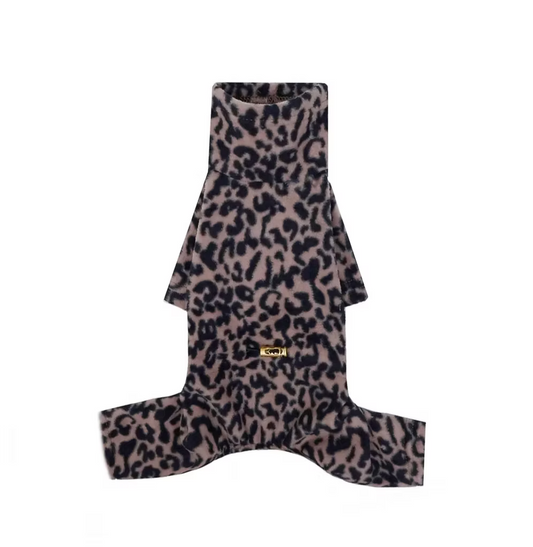 HAPPYMAFFI Fleece Anzug - Leo braun/schwarz