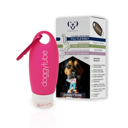 DOGGYROLLER - Doggytube rosa mit Karabiner