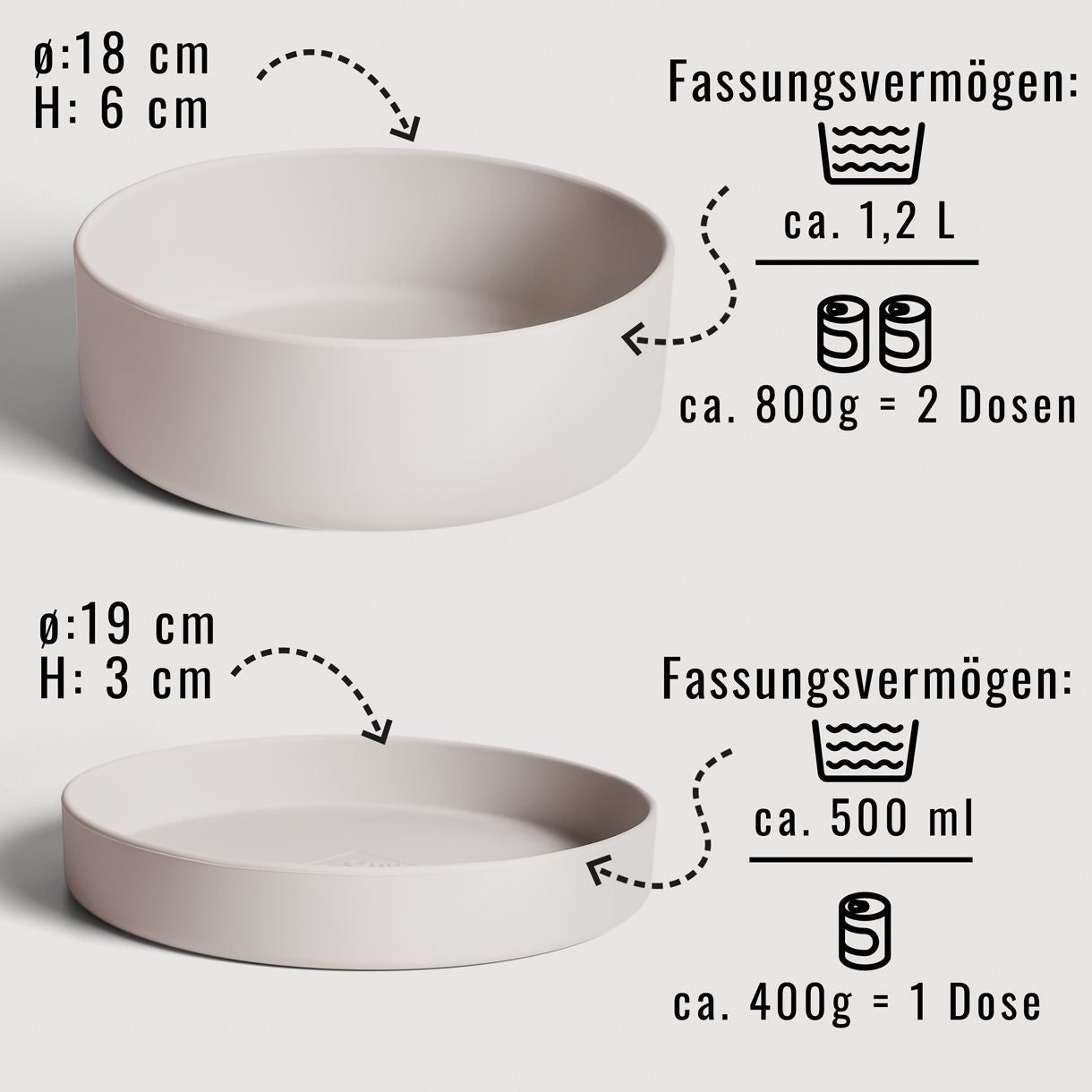 Ne&No - Futternapf mit Deckel Silikon - steingrau