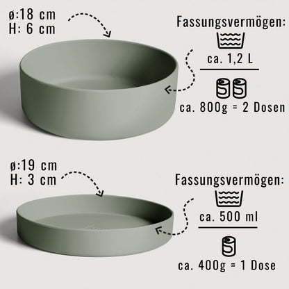 Ne&No - Futternapf mit Deckel Silikon - salbeigrün